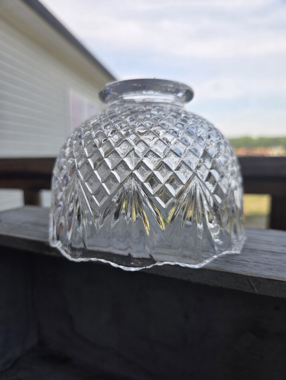 VTG Westmoreland Fairy Lamp Pineapple Clear Glass Candle Shade Only No Base